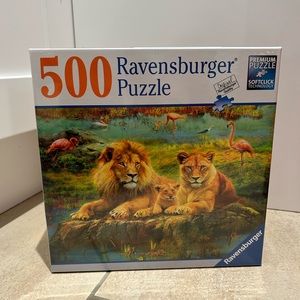 Lions in the savanna ravensburger puzzle 500 pieces brand new!